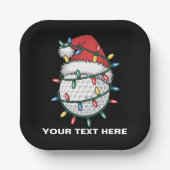 Personalized Golf Ball Santa Hat Christmas Lights Pappteller (Vorderseite)