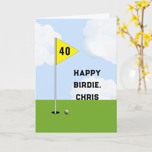 Personalized Golf Birthday Karte (Gelbe Blume)