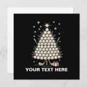 Personalized Golf Christmas Tree Equipment Family Einladung (Vorne/Hinten)