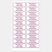 Personalized Golf Club ID Name Labels Etiketten (Blatt)