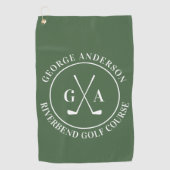 Personalized Golf Club Monogram Gift Golfhandtuch (Vorderseite)