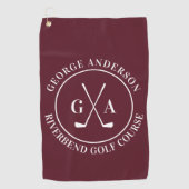 Personalized Golf Club Monogram Gift Golfhandtuch (Vorderseite)