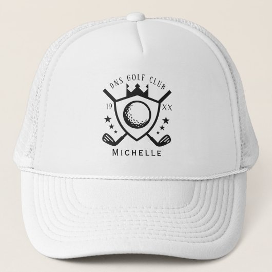 Personalized Golf Club Name Classic Trucker Hat Truckerkappe (Vorderseite)