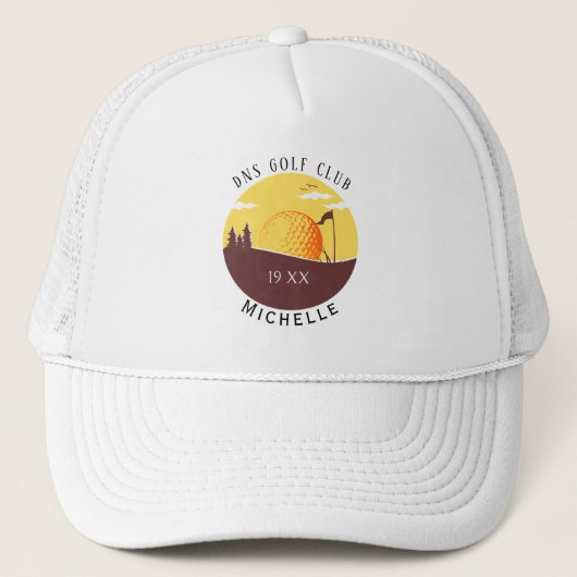 Personalized Golf Club Name Classic Trucker Hat Truckerkappe (Vorderseite)