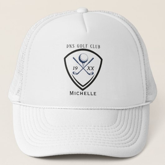 Personalized Golf Club Name Classic Trucker Hat Truckerkappe (Vorderseite)