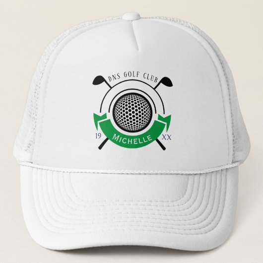 Personalized Golf Club Name Classic Trucker Hat Truckerkappe (Vorderseite)
