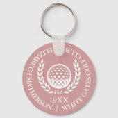 Personalized Golf Club Name Dusty Rose Pink Schlüsselanhänger (Rückseite)