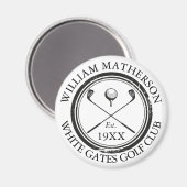 Personalized Golf Club Name Golf Retro Stamp Magnet (Vorderseite/Rückseite)