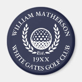 Personalized Golf Club Name Navy Blue Magnet (Vorne)