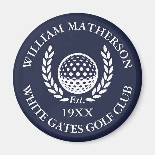 Personalized Golf Club Name Navy Blue Magnet (Vorne)