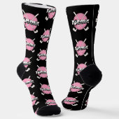 Personalized Golf Clubs Pink/Black Monogram Socken (Gewinkelt)