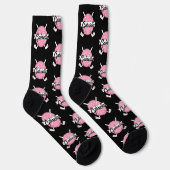 Personalized Golf Clubs Pink/Black Monogram Socken (Rechts)