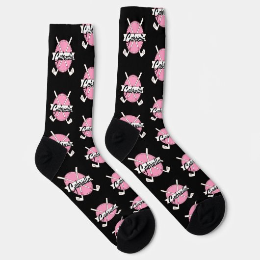 Personalized Golf Clubs Pink/Black Monogram  Socken (Rechts)