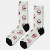 Personalized Golf Clubs Pink/Green Monogram Socken (Linkes Detail)