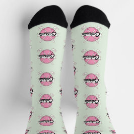 Personalized Golf Clubs Pink/Green Monogram Socken