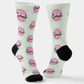 Personalized Golf Clubs Pink/Green Monogram  Socken (Gewinkelt)