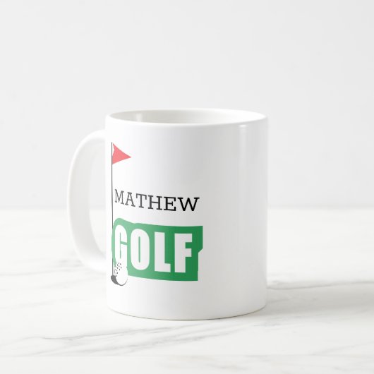 Personalized Golf Coffee Mug Kaffeetasse (Vorderseite Links)