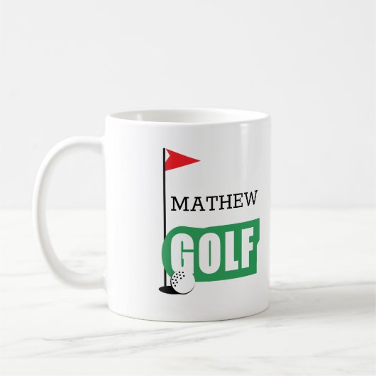 Personalized Golf Coffee Mug Kaffeetasse (Links)