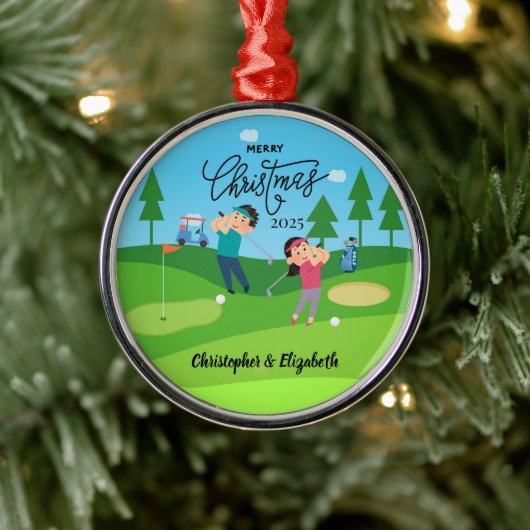 Personalized Golf Couple Christmas Ornament (Baum)