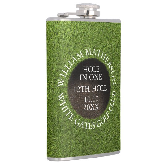 Personalized Golf Hole in One Award Flachmann (Rechts)