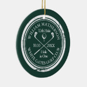 Personalized Golf Hole in One Keepsake Emerald Keramik Ornament (Rechts)