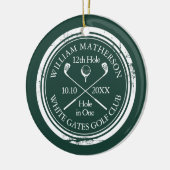 Personalized Golf Hole in One Keepsake Emerald Keramik Ornament (Links)
