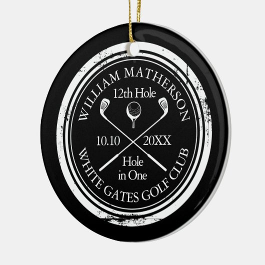 Personalized Golf Hole in One Keepsake Keramik Ornament (Links)
