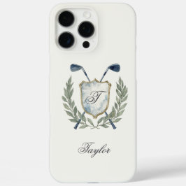 Personalized Golf Monogram Crest Elegant iPhone 16 Pro Max Hülle