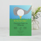 Personalized Golf Party Invitation Printable Einladung (Stehend Vorderseite)