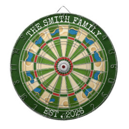 Personalized Golf Style Family Dartboard EST 2026 Dartscheibe