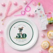 Personalized Golfer 50th Birthday Pappteller (Party)
