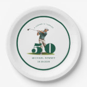 Personalized Golfer 50th Birthday Pappteller (Vorderseite)