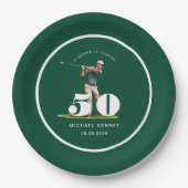 Personalized Golfer 50th Birthday Pappteller (Vorderseite)