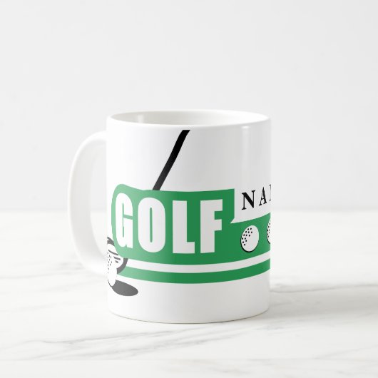 Personalized Golfer Mugs Kaffeetasse (Vorderseite Links)