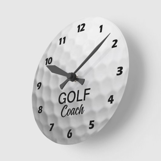 Personalized Golfing Coach Runde Wanduhr (Winkel)