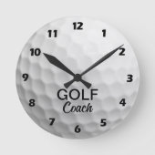 Personalized Golfing Coach Runde Wanduhr (Vorderseite)