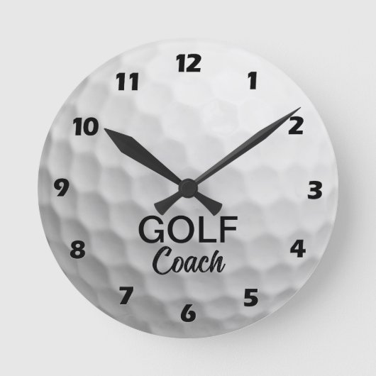 Personalized Golfing Coach Runde Wanduhr (Vorderseite)