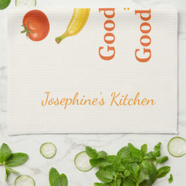 Personalized Good Food Good Mood Cute Food Smile  Geschirrtuch