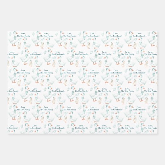 Personalized Goose Christmas Wrapping Paper Sheets Geschenkpapier Set (Vorderseite 3)