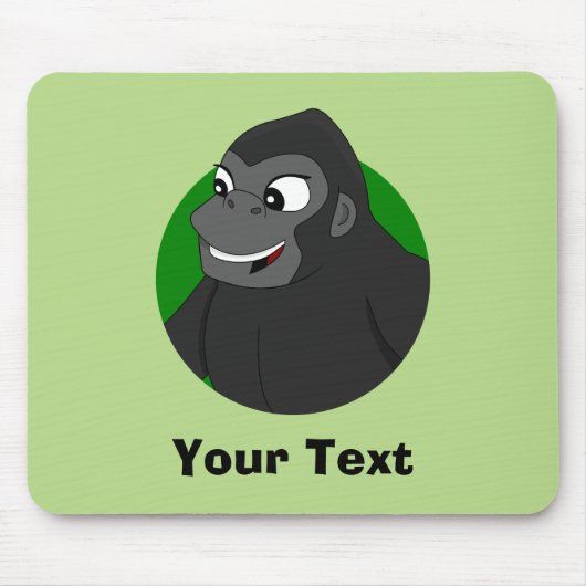 Personalized Gorilla Cartoon Mouse Pad Mousepad (Vorne)