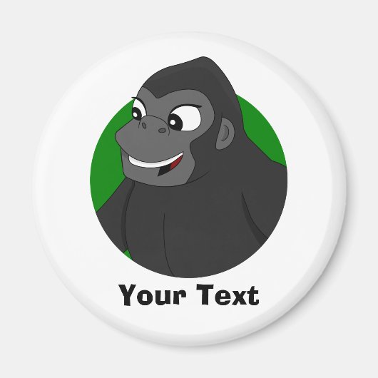 Personalized Gorilla Cartoon T-Shirt Magnet (Vorne)