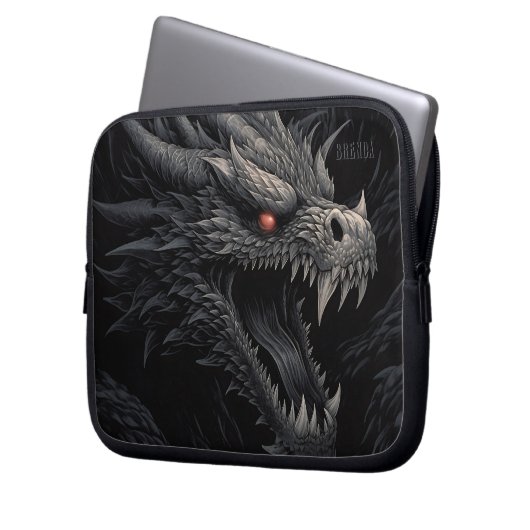 Personalized Gothic Dragon Head Laptopschutzhülle (Vorderseite Links)
