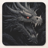 Personalized Gothic Dragon Head Rechteckiger Pappuntersetzer (Vorderseite)