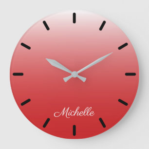 Personalized gradient ombre red große wanduhr