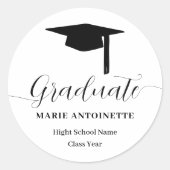 Personalized Graduate Cap and Tassel Graduation Runder Aufkleber (Vorderseite)