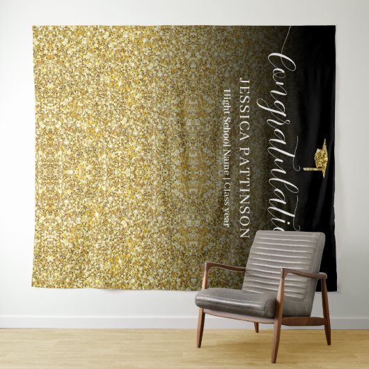 Personalized Graduate Congratulations Graduation Wandteppich (Beispiel (Horizontal))