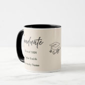 Personalized Graduate Mug – Elegant Script Style Tasse (Vorderseite Links)