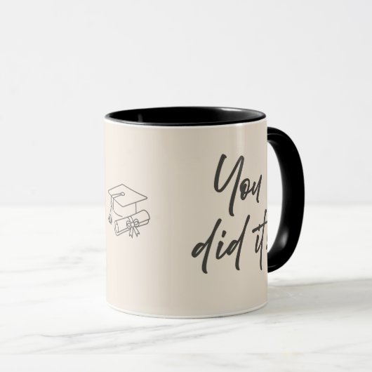 Personalized Graduate Mug – Elegant Script Style Tasse (VorderseiteRechts)