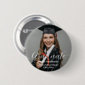Personalized Graduate Photo Elegant Graduation Button (Vorne & Hinten)