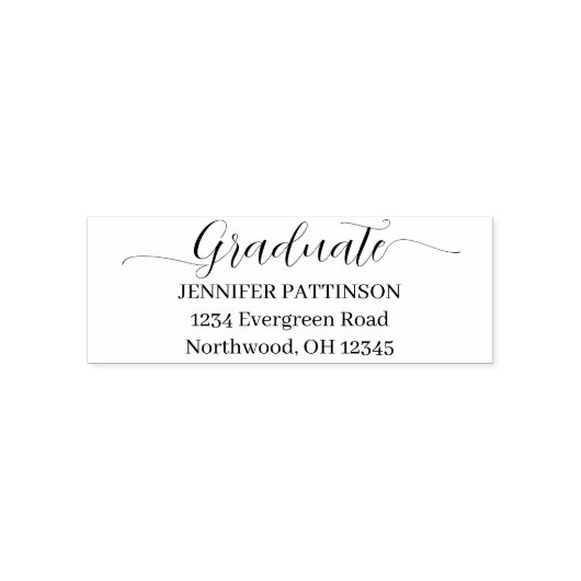 Personalized Graduate Return Address Graduation Permastempel (Design)
